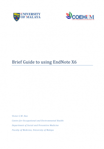 Book: Brief Guide to Using EndNote X6